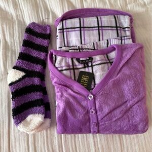 Just Love Purple Pajama Set with Striped Socks